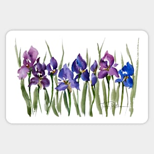 Purple French Iris Watercolor Sticker